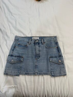 Aritzia Mini denim cargo skirt